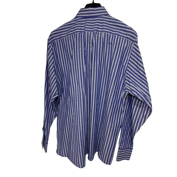Michael Kors Button Down Shirt Men’s Blue White Striped Long Sleeve Size XL - Picture 4 of 6